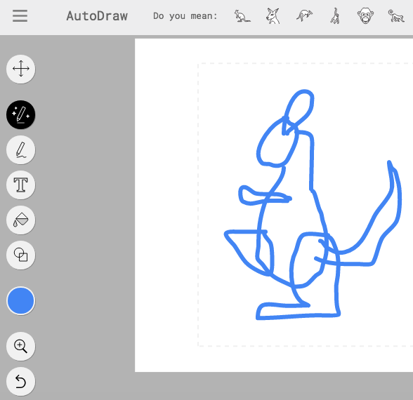 AutoDraw Drawing of a Kangaroo