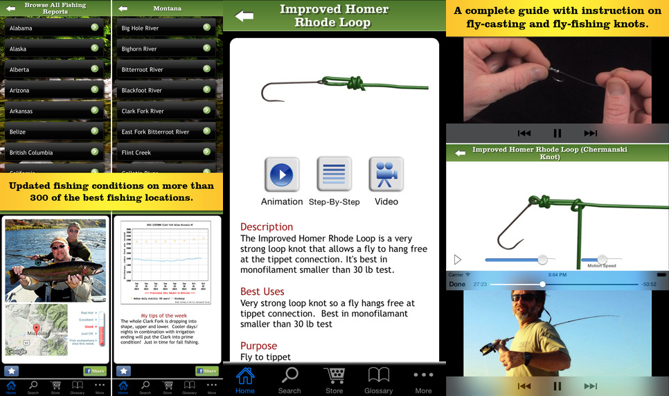 Orvis fly fishing app screenshots